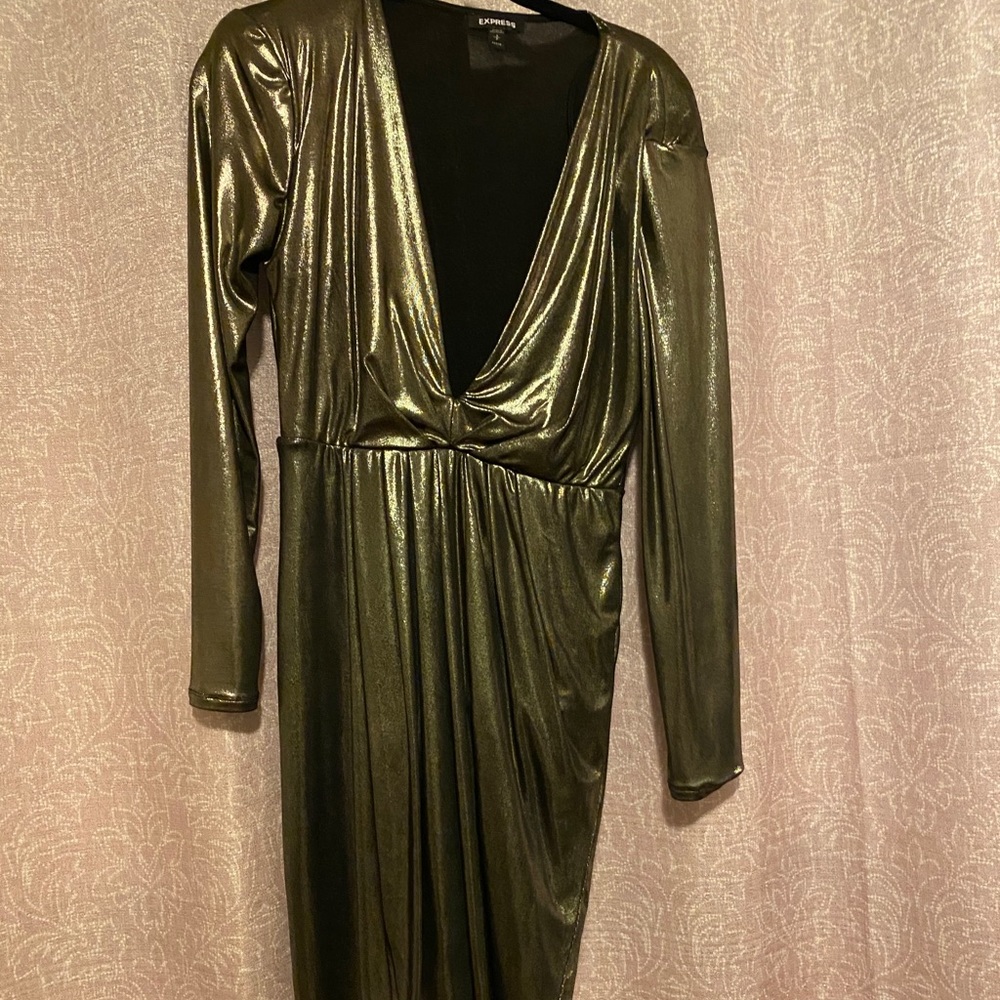 Express gunmetal metallic dress